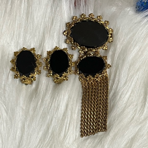 Antique European Brooch Earrings Set - Picture 1 of 16